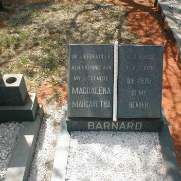 BARNARD Magdalena Margaretha 1933-1978