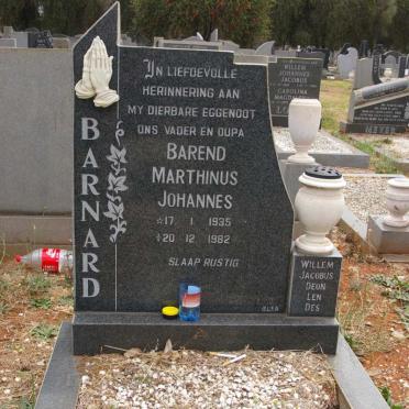 BARNARD Barend Marthinus Johannes 1935-1982