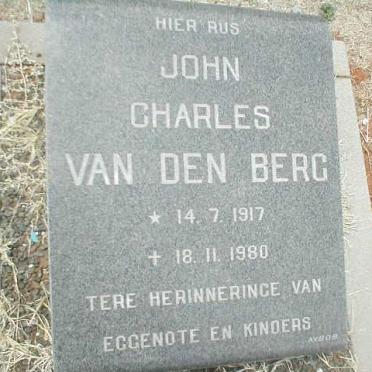 BERG John Charles, van den 1917-1980