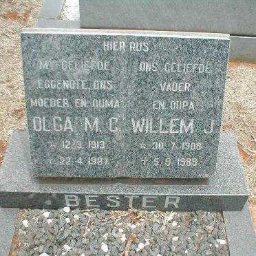 BESTER Willem J. 1908-1989 &amp; Olga M.C. 1913-1987