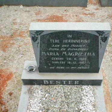 BESTER Maria Magrietha 1906-1987