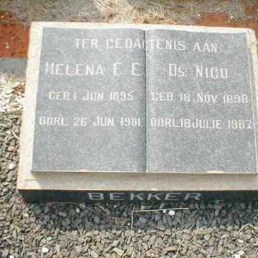 BEKKER Nico 1898-1967 &amp; Helena E.E. 1895-1981