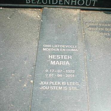 BEZUIDENHOUT Hester Maria 1922-2001