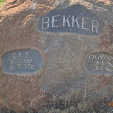 BEKKER Stephanus J. 1886-1966 &amp; C.F.E. 1892-1980