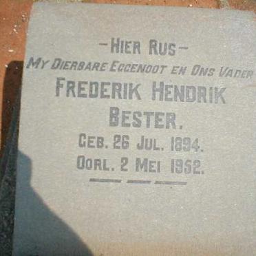 BESTER Frederik Hendrik 1894-1952
