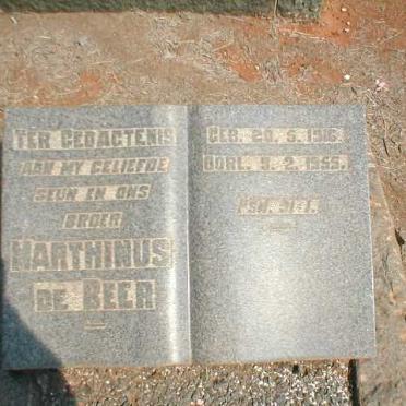 BEER Marthinus, de 1916-1955