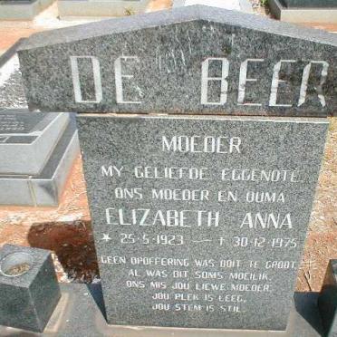 BEER Elizabeth Anna, de 1923-1975