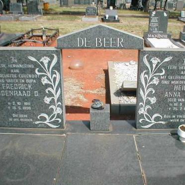 BEER Fredrick Coenraad D., de 1911-1990 &amp; Heila Anna M.M. VAN DYK 1916-1977