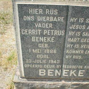 BENEKE Gerrit Petrus 1886-1943