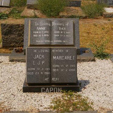 BISHOP Dan 1888-1957 &amp; Annie 1895-1975 :: CAPON Jack E.J.P. 1915-1980 &amp; Margaret 1915-1998