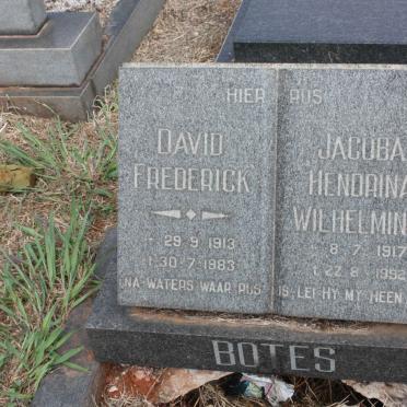 BOTES David Frederick 1913-1983 &amp; Jacoba Hendrina Wilhelmina 1917-1992