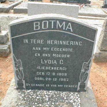 BOTMA Lydia C. nee LIEBENBERG 1909-1967