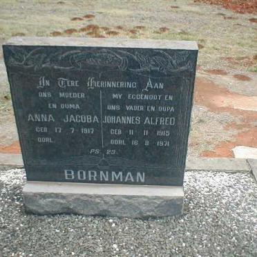 BORNMAN Johannes Alfred 1915-1971 &amp; Anna Jacoba 1917-
