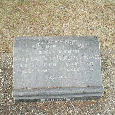 BOOYSE Nicolaas Johannes 1889-1964 &amp; Maria Magrietha STOLTZ 1891-1965