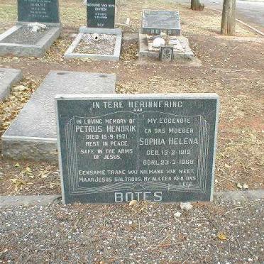 BOTES Petrus Hendrik  -1971 &amp; Sophia Helena 1912-1968
