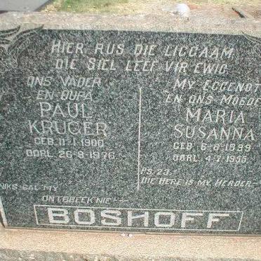 BOSHOFF Paul Kruger 1900-1976 &amp; Maria Susanna 1899-1955