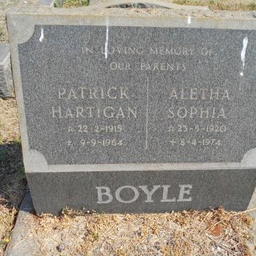 BOYLE Patrick Hartigan 1915-1964 &amp; Aletha Sophia 1920-1974