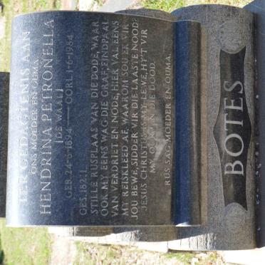 BOTES Hendrina Petronella nee DE WAAL 1894-1984