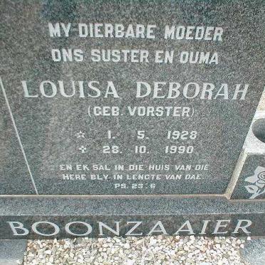 BOONZAAIER Louisa Deborah nee VORSTER 1928-1990
