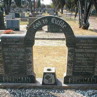 BORNMAN Hendrik Gerhardus 1911-1952 &amp; Jonettha Maria 1914-1982