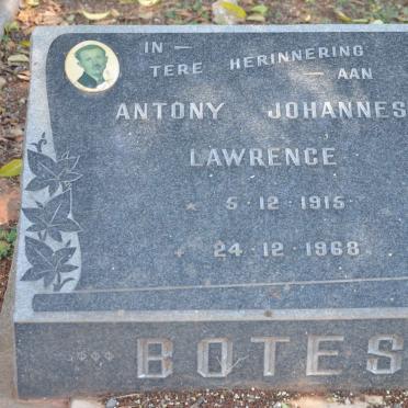 BOTES Antony Johannes Lawrence 1915-1968 &amp; Kotie PIETERSE 1926-1997