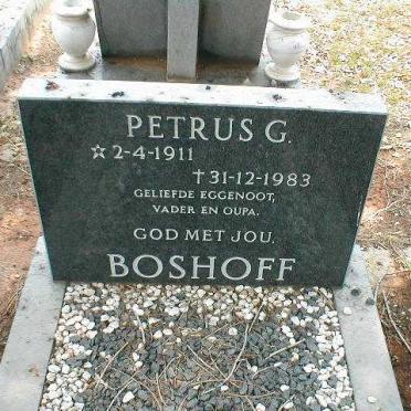 BOSHOFF Petrus G. 1911-1983