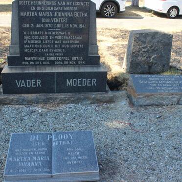 BOTHA Marthinus Christoffel 1875-1944 &amp; Martha Maria Johanna VENTER 1870-1941