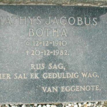 BOTHA Mathys Jacobus 1910-1982 :: BOTHA Matthys Jacobus 1946-1965