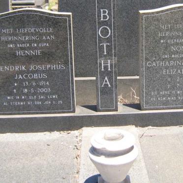 BOTHA Hendrik Josephus Jacobus 1914-2003 &amp; Catharina Johanna Elizabetha 1919-1991