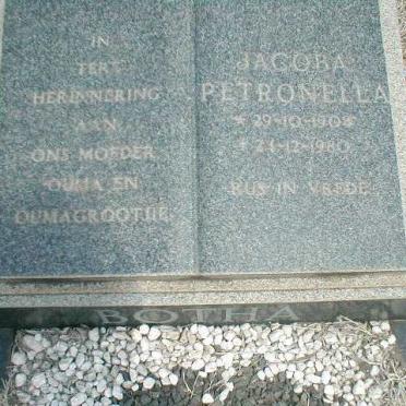 BOTHA Jacoba Petronella 1904-1980