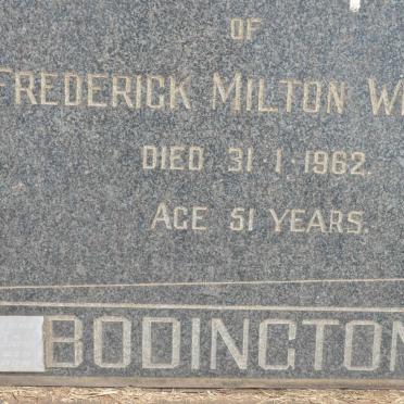 BODINGTON Frederick Milton William -1962