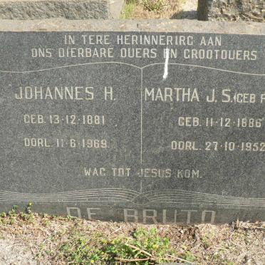 BRUTO Johannes H., de 1881-1969 &amp; Martha J.S. PELSER 1886-1952