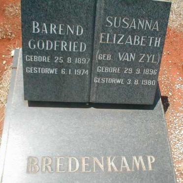 BREDENKAMP Barend Godfried 1897-1974 &amp; Susanna Elizabeth VAN ZYL 1896-1980
