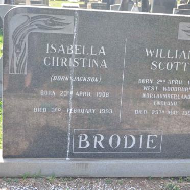 BRODIE William Scott 1915-1992 &amp; Isabella Christina JACKSON 1908-1993