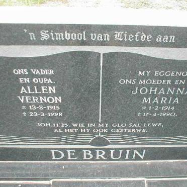 BRUIN Allen Vernon, de 1915-1998 &amp; Johanna Maria 1914-1990