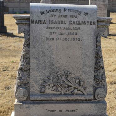 CALLISTER Mary Isabel 1863-1932
