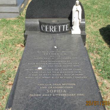 CERETTE Frederick -1977 &amp; Sophia -1986
