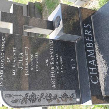 CHAMBERS Arthur Raymond 1923-1988 &amp; Julia BARKETT 1916-1983