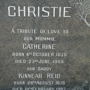 CHRISTIE Kinnear Reid 1870-1967 &amp; Catherine 1875-1959