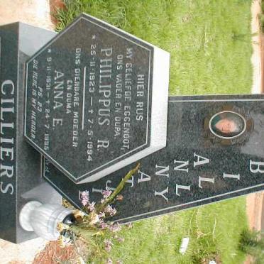 CILLIERS Philippus R. 1923-1994 &amp; Anna E. 1931-1995