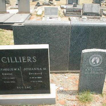 CILLIERS Marthinus W.A 1883-1956 &amp; Johanna M. WILMANS 1886-1956 :: CILLIERS M.W.A. -1946