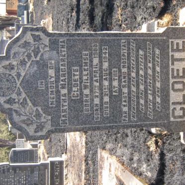 CLOETE Martha Margaretha nee WILLEMSE 1900-1942