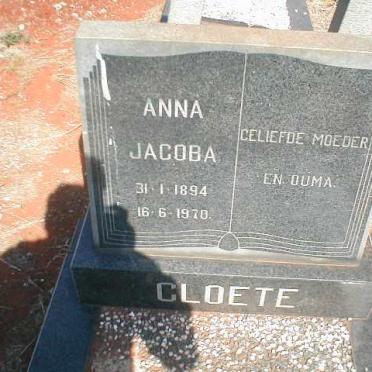 CLOETE Anna Jacoba 1894-1970