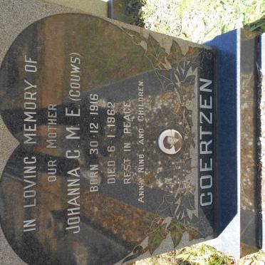 COERTZEN Johanna C.M.E. nee GOUWS 1916-1962
