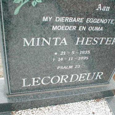 CORDEUR Minta Hester, le 1935-1995