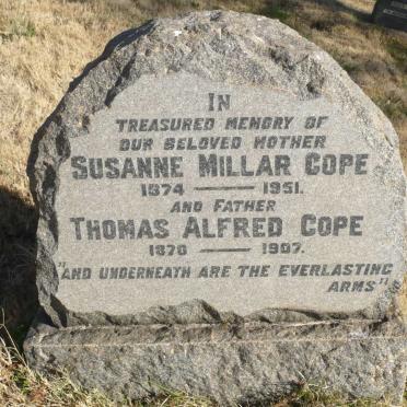 COPE Thomas Alfred 1870-1907 &amp; Susanne Millar 1874-1951