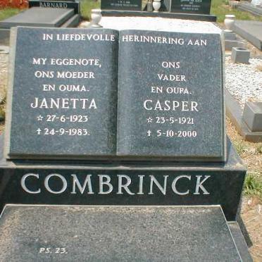 COMBRINCK Casper 1921-2000 &amp; Janetta 1923-1983