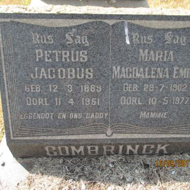 COMBRINCK Petrus Jacobus 1889-1951 &amp; Maria Magdalena Emily 1902-1977