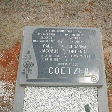 COETZER Paul Jacobus 1918-1987 &amp; Susanna Orlenda 1922-