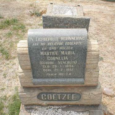 COETZEE Martha Maria Cornelia nee VENABLES 1894-1951